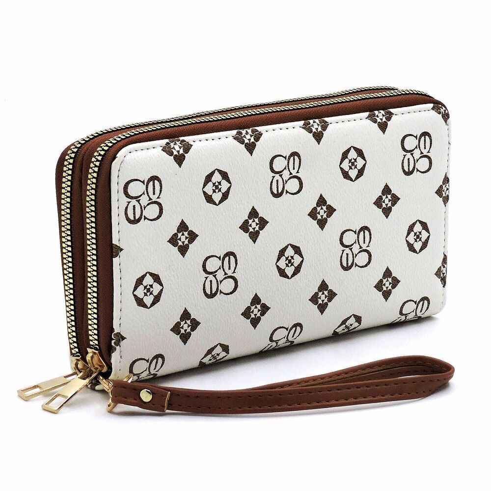 Monogram Flap Women's Coin Purse Change Wallet Pouch